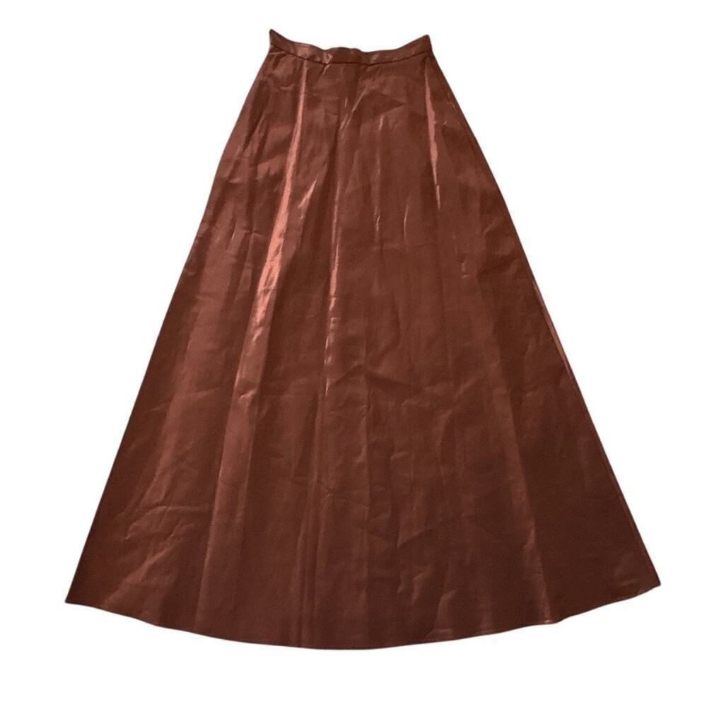 Vintage Michelangelo Bronze Satin Maxi Skirt NWT